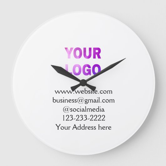 simple minimal add your logo/design here text pos grote klok (Voorkant)