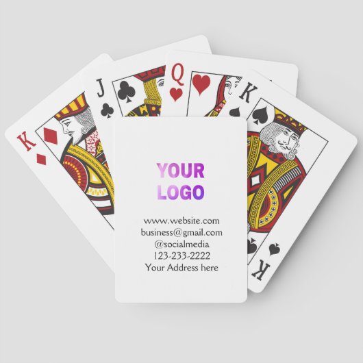 simple minimal add your logo/design here text pos pokerkaarten (Achterkant)