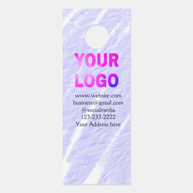 simple minimal add your logo/design here text  thr deurhanger (Voorkant)