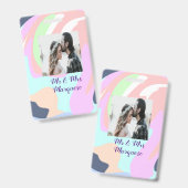 simple minimal add your name photo pastel paint ef badge (Voor- en achterkant)