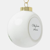 simple minimal add your name text baby shower thro keramische bal ornament (Links)