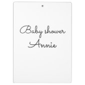 simple minimal add your name text baby shower thro klembord (Achterkant)