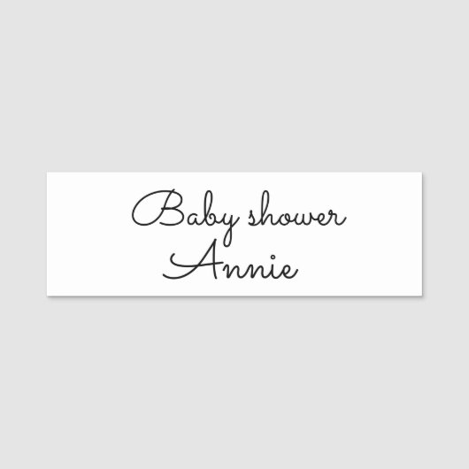 simple minimal add your name text baby shower thro naamplaatje (Voorkant)