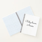 simple minimal add your name text baby shower thro notitieboek (Binnen)