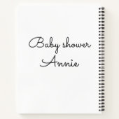 simple minimal add your name text baby shower thro notitieboek (Achterkant)