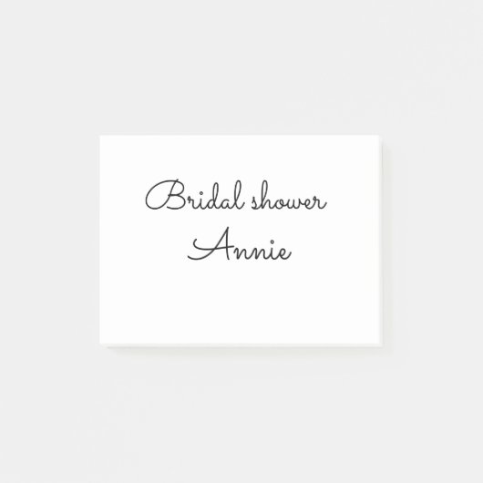 simple minimal add your name text bridal shower t post-it® notes (Voorkant)