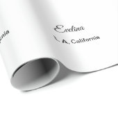 Simple minimal add your name text place city custo cadeaupapier (Rol Hoek)