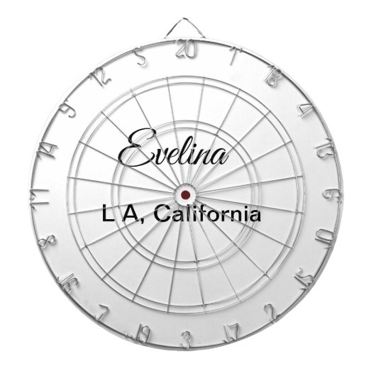 Simple minimal add your name text place city custo dartbord (Voorkant)