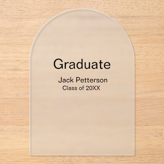 Simple Minimal afstuderen Add Name Modern Class Acryl Uitnodigingen (Voorkant)