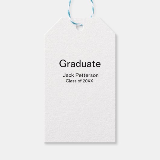 Simple Minimal afstuderen Add Name Modern Class Cadeaulabel (Voorkant)