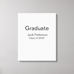 Simple Minimal afstuderen Add Name Modern Class Canvas Afdruk