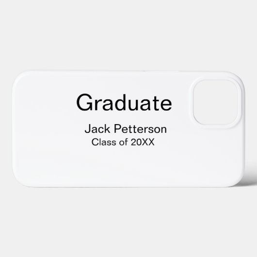 Simple Minimal afstuderen Add Name Modern Class Case-Mate iPhone Case (Achterkant (horizontaal))