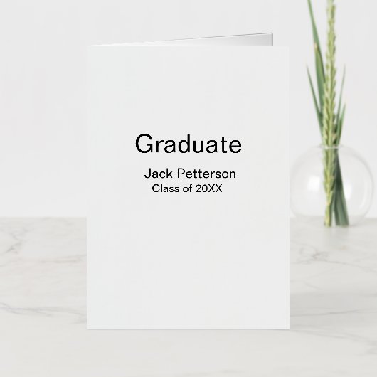 Simple Minimal afstuderen Add Name Modern Class Folie Wenskaart (Voorkant)