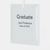 Simple Minimal afstuderen Add Name Modern Class Glas Ornament (Voorkant links)