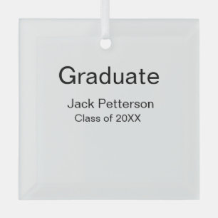 Simple Minimal afstuderen Add Name Modern Class Glas Ornament