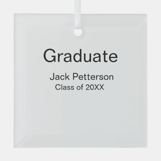 Simple Minimal afstuderen Add Name Modern Class Glas Ornament (Voorkant)