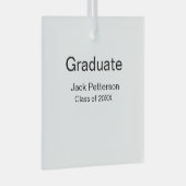 Simple Minimal afstuderen Add Name Modern Class Glas Ornament (Voorkant Rechts)