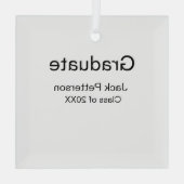 Simple Minimal afstuderen Add Name Modern Class Glas Ornament (Achterkant)