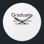 Simple Minimal afstuderen Add Name Modern Class Grote Klok<br><div class="desc">Ontwerp van sjabloon aanpassen</div>