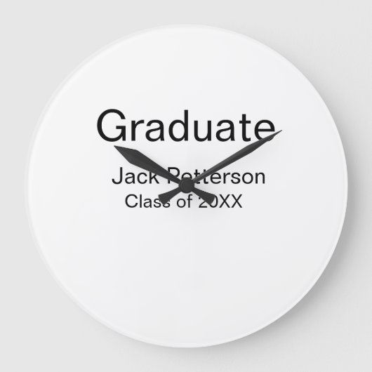 Simple Minimal afstuderen Add Name Modern Class Grote Klok (Voorkant)