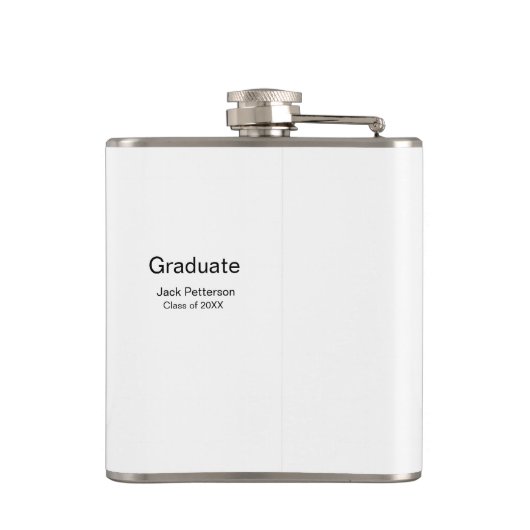 Simple Minimal afstuderen Add Name Modern Class Heupfles (Achterkant)