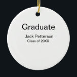 Simple Minimal afstuderen Add Name Modern Class Keramisch Ornament<br><div class="desc">Ontwerp van sjabloon aanpassen</div>