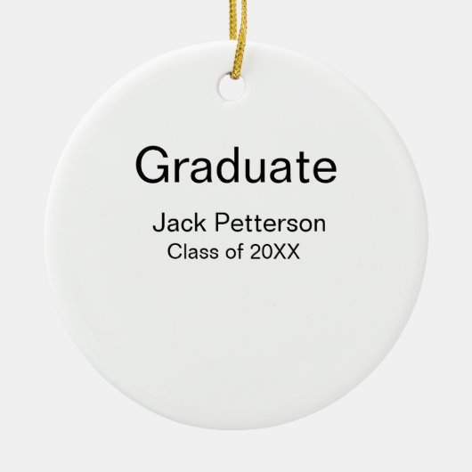 Simple Minimal afstuderen Add Name Modern Class Keramisch Ornament (Voorkant)