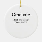 Simple Minimal afstuderen Add Name Modern Class Keramisch Ornament (Achterkant)
