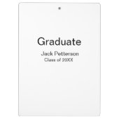Simple Minimal afstuderen Add Name Modern Class Klembord (Achterkant)