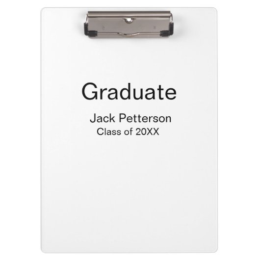 Simple Minimal afstuderen Add Name Modern Class Klembord (Voorkant)