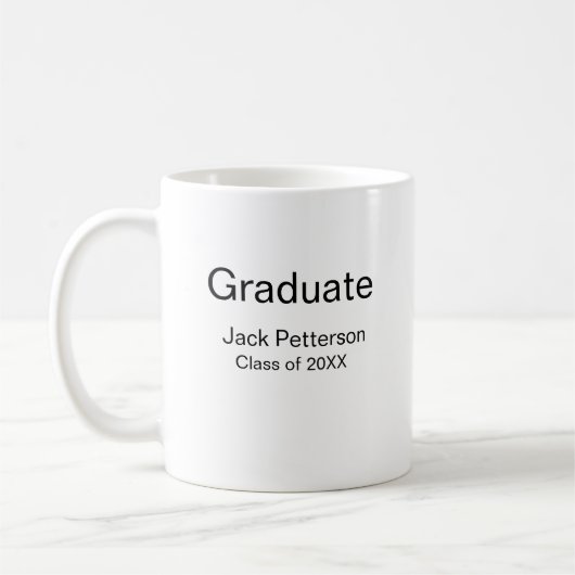 Simple Minimal afstuderen Add Name Modern Class Koffiemok (Links)