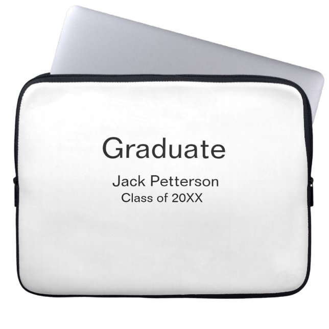 Simple Minimal afstuderen Add Name Modern Class Laptop Sleeve (Voorkant)