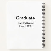 Simple Minimal afstuderen Add Name Modern Class Notitieboek (Achterkant)