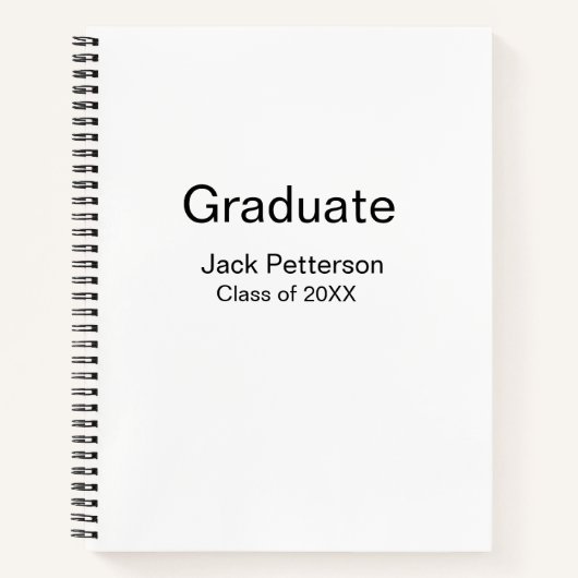Simple Minimal afstuderen Add Name Modern Class Notitieboek (Voorkant)