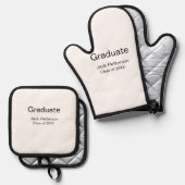Simple Minimal afstuderen Add Name Modern Class Ovenwant & Pannenlap Set (Voorkant / Achterkant)