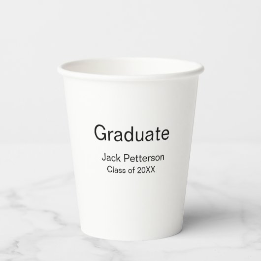 Simple Minimal afstuderen Add Name Modern Class Papieren Bekers (Achterkant)