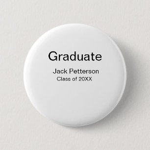 Simple Minimal afstuderen Add Name Modern Class Ronde Button 5,7 Cm