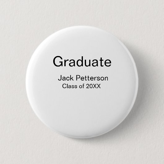 Simple Minimal afstuderen Add Name Modern Class Ronde Button 5,7 Cm (Voorkant)