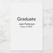 Simple Minimal afstuderen Add Name Modern Class Voedselcontainer Etiket (Enkel label)