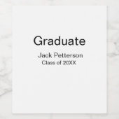 Simple Minimal afstuderen Add Name Modern Class Wijn Etiket (Enkel label)