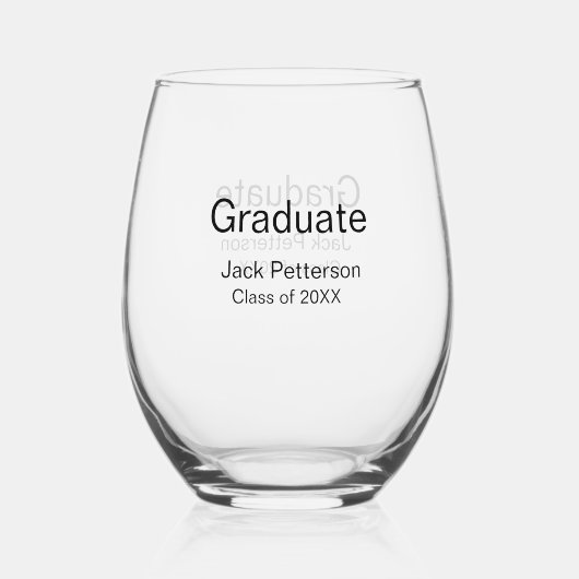 Simple Minimal afstuderen Add Name Modern Class Wijnglas Zonder Voet (Voorkant)