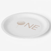 Simple Minimal Balloon 1st Birthday Party Papieren Bordje (Gekanteld)