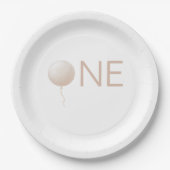 Simple Minimal Balloon 1st Birthday Party Papieren Bordje (Voorkant)