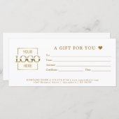 Simple Minimal Business Gift Certificate Template (Voorkant / Achterkant)