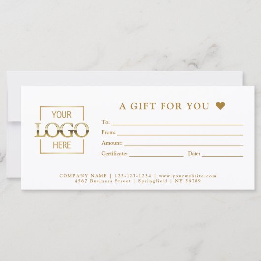 Simple Minimal Business Gift Certificate Template (Voorkant)