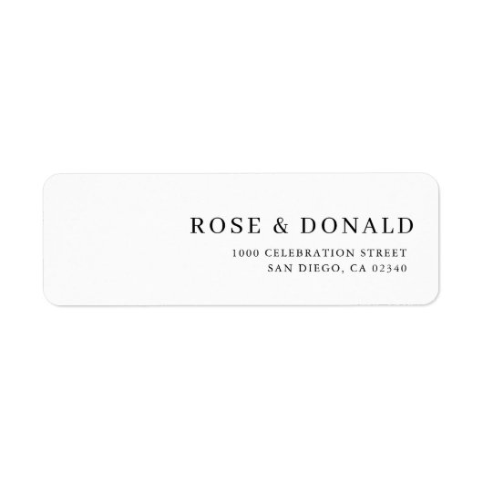 Simple minimal custom wedding address label (Voorkant)