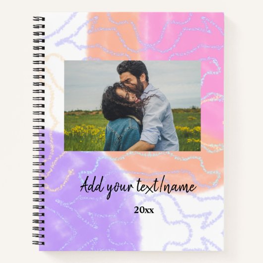 simple minimal customized name monogram couple th notitieboek (Voorkant)