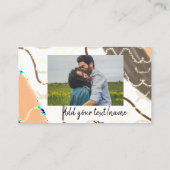 simple minimal customized name monogram couple th visitekaartje (Achterkant)