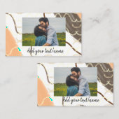 simple minimal customized name monogram couple th visitekaartje (Voorkant / Achterkant)