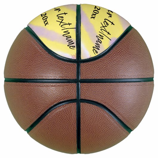 simple minimal customized name monogram text throw basketbal (Rechts)